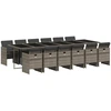 Image de vidaXL Ensemble de jardin 13 pièces avec coussins Gris Poly rotin
