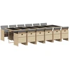 Image de vidaXL Ensemble de jardin 13 pièces avec coussins Mélange beige Poly rotin