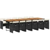 Image de vidaXL Ensemble de jardin 13 pièces avec coussins Noir Poly Rattan