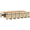 Image de vidaXL Salon de jardin 13 pièces avec coussins Beige Poly Rattan