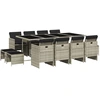 Image de vidaXL Salon de jardin 13 pièces avec coussins gris clair Poly rotin