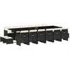 Image de vidaXL Ensemble de jardin 17 pièces avec coussins Noir Poly Rattan