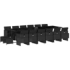 Image de vidaXL Ensemble de jardin 17 pièces avec coussins Noir Poly Rattan