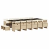 Image de vidaXL Ensemble de jardin 17 pièces avec coussins Beige Poly Rattan