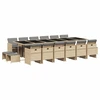 Image de vidaXL Ensemble de jardin 17 pièces avec coussins Mélange beige Poly rotin