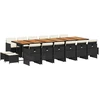 Image de vidaXL Ensemble de jardin 17 pièces avec coussins Noir Poly Rattan