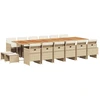 Image de vidaXL Ensemble de jardin 17 pièces avec coussins Beige Poly Rattan