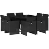 Image de vidaXL Salon de jardin 9 pièces avec coussins noir poly rotin