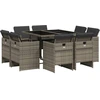 Image de vidaXL Salon de jardin 9 pièces avec coussins Gris Poly Rattan