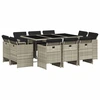 Image de vidaXL Salon de jardin 11 pièces avec coussins gris clair Poly rotin