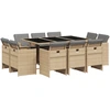 Image de vidaXL Salon de jardin 11 pièces avec coussins Mélange beige Poly rotin