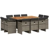 Image de vidaXL Ensemble de jardin 11 pièces avec coussins Gris Poly rotin