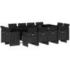 Image de vidaXL Ensemble de jardin 13 pièces avec coussins Noir Poly Rattan