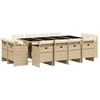 Image de vidaXL Salon de jardin 13 pièces avec coussins Beige Poly Rattan