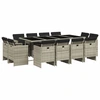 Image de vidaXL Salon de jardin 13 pièces avec coussins gris clair Poly rotin