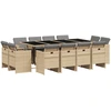 Image de vidaXL Ensemble de jardin 13 pièces avec coussins Mélange beige Poly rotin