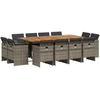 Image de vidaXL Ensemble de jardin 13 pièces avec coussins Gris Poly rotin