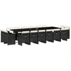 Image de vidaXL Ensemble de jardin 17 pièces avec coussins Noir Poly Rattan