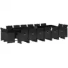 Image de vidaXL Ensemble de jardin 17 pièces avec coussins Noir Poly Rattan