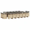 Image de vidaXL Ensemble de jardin 17 pièces avec coussins Mélange beige Poly rotin