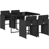 Image de vidaXL Ensemble de jardin 5 pièces avec coussins Noir Poly Rattan