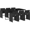Image de vidaXL Ensemble de jardin 7 pièces avec coussins Noir Poly Rattan