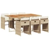 Image de vidaXL Ensemble de jardin 7 pièces avec coussins Beige Poly rotin