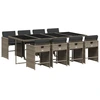 Image de vidaXL Salon de jardin 9 pièces avec coussins Gris Poly Rattan