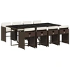 Image de vidaXL Salon de jardin 9 pièces avec coussins Marron Poly rotin