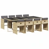 Image de vidaXL Salon de jardin 9 pièces avec coussins Mélange beige Poly rotin