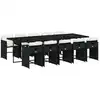 Image de vidaXL Ensemble de jardin 11 pièces avec coussins Noir Poly Rattan