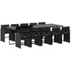 Image de vidaXL Ensemble de jardin 11 pièces avec coussins Noir Poly Rattan