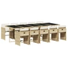 Image de vidaXL Salon de jardin 11 pièces avec coussins Beige Poly Rattan