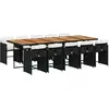 Image de vidaXL Ensemble de jardin 11 pièces avec coussins Noir Poly Rattan