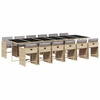 Image de vidaXL Ensemble de jardin 13 pièces avec coussins Mélange beige Poly rotin