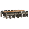 Image de vidaXL Ensemble de jardin 13 pièces avec coussins Gris Poly rotin