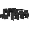 Image de vidaXL Ensemble de jardin 11 pièces avec coussins Noir Poly Rattan