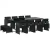 Image de vidaXL Ensemble de jardin 13 pièces avec coussins Noir Poly Rattan