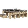 Image de vidaXL Ensemble de jardin 13 pièces avec coussins Mélange beige Poly rotin