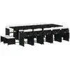 Image de vidaXL Ensemble de jardin 15 pièces avec coussins Noir Poly Rattan