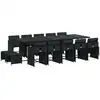 Image de vidaXL Ensemble de jardin 15 pièces avec coussins Noir Poly Rattan