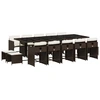 Image de vidaXL Ensemble de jardin 15 pièces avec coussins Marron Poly rotin