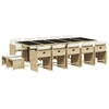 Image de vidaXL Salon de jardin 15 pièces avec coussins Beige Poly Rattan