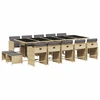 Image de vidaXL Ensemble de jardin 15 pièces avec coussins Mélange beige Poly rotin
