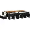 Image de vidaXL Ensemble de jardin 15 pièces avec coussins Noir Poly Rattan