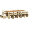 Image de vidaXL Salon de jardin 15 pièces avec coussins Beige Poly Rattan