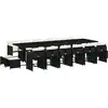 Image de vidaXL Ensemble de jardin 17 pièces avec coussins Noir Poly Rattan