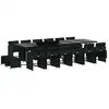 Image de vidaXL Ensemble de jardin 17 pièces avec coussins Noir Poly Rattan