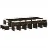 Image de vidaXL Ensemble de jardin 17 pièces avec coussins Marron Poly rotin