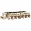 Image de vidaXL Ensemble de jardin 17 pièces avec coussins Beige Poly Rattan